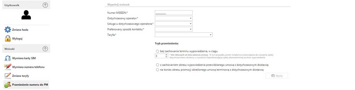 przeniesienie numeru